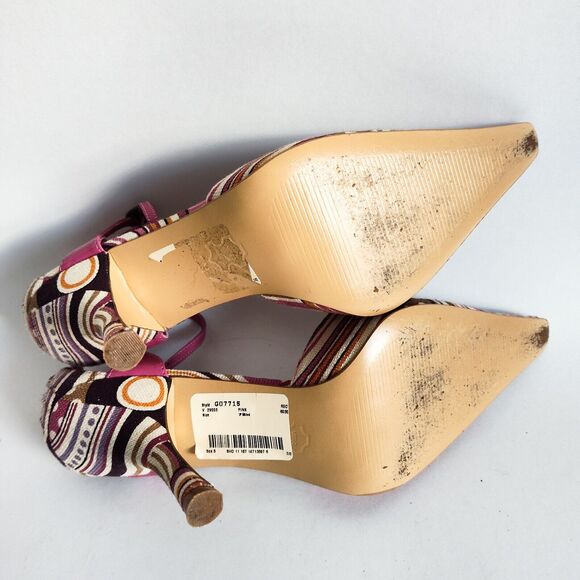 Vintage Y2K 90s Moda Spana Pointy Toe Kitten Heel D'Orsay Ankle Strap Size 7 - Picture 9 of 10